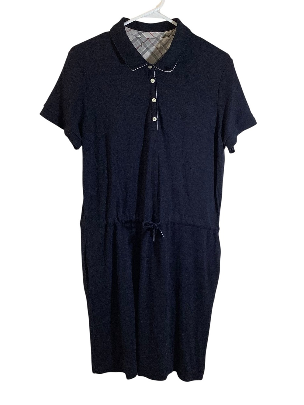 Barbour Classic Navy Polo Dress with Drawstring Waist